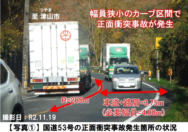 国道53号が抱える課題と、津山南道路の整備必要性