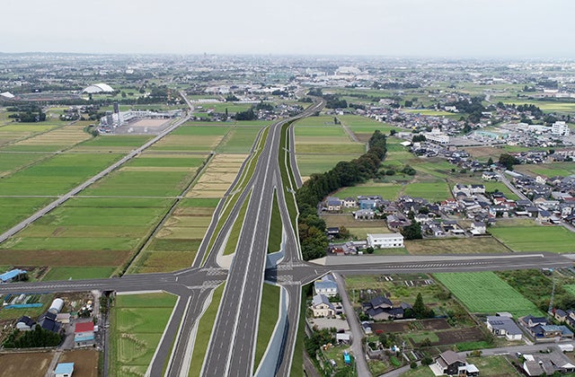 大沢野富山南道路の完成イメージ（富山市福居）。