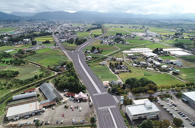大沢野富山南道路の完成イメージ（富山市栗山）。