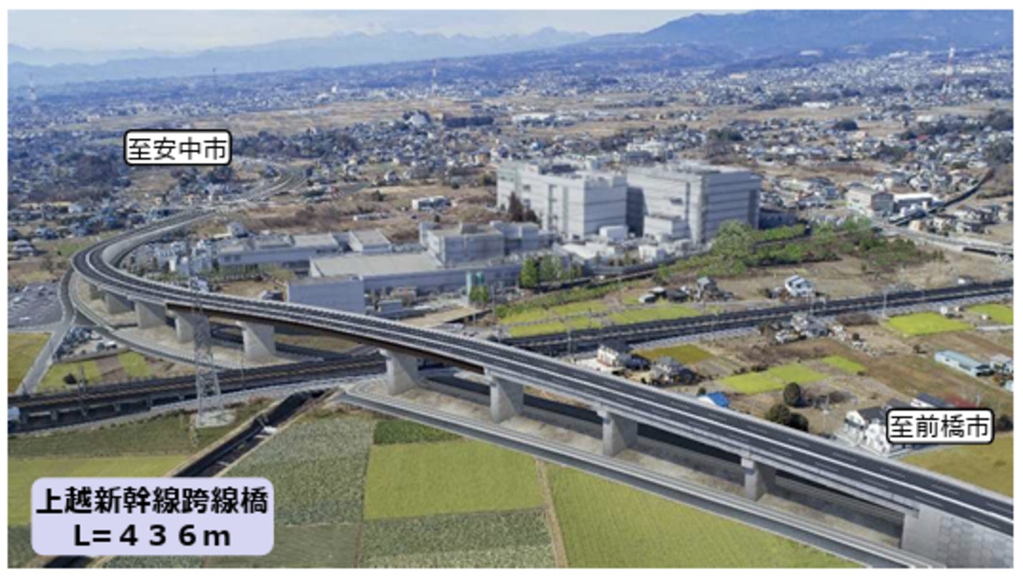 大型構造物（上越新幹線跨線橋）の完成予想図