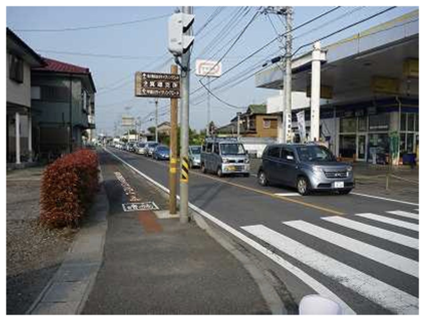 平行道路の渋滞状況（高崎市浜川町交差点）