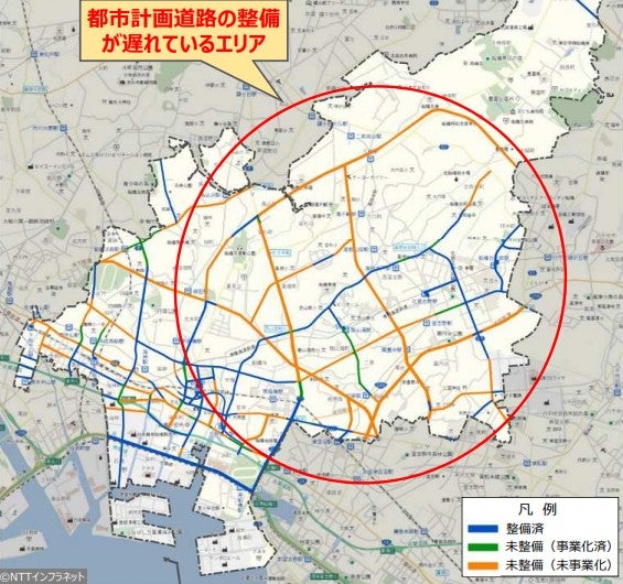 船橋市では都市計画道路の整備が遅れているのが課題