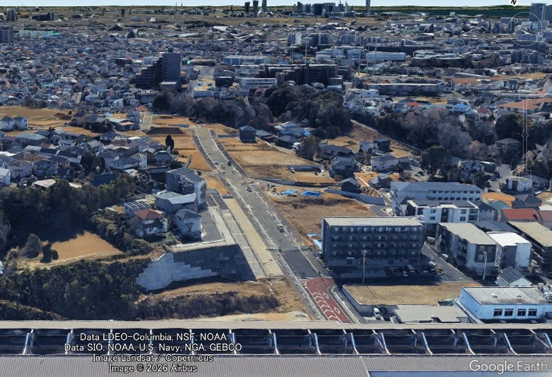 工事が大詰めとなっている前原東飯山満町線