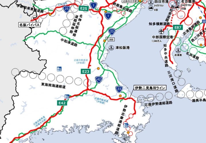 国の新広域道路交通計画に記載された東海南海連絡道