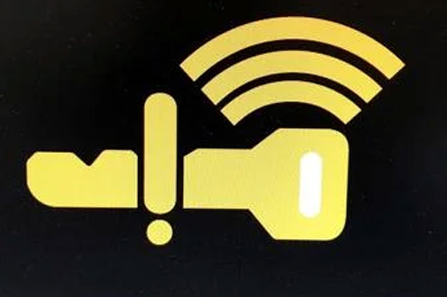 鍵の上に「！」が乗っているマークは「スマートキー警告灯」