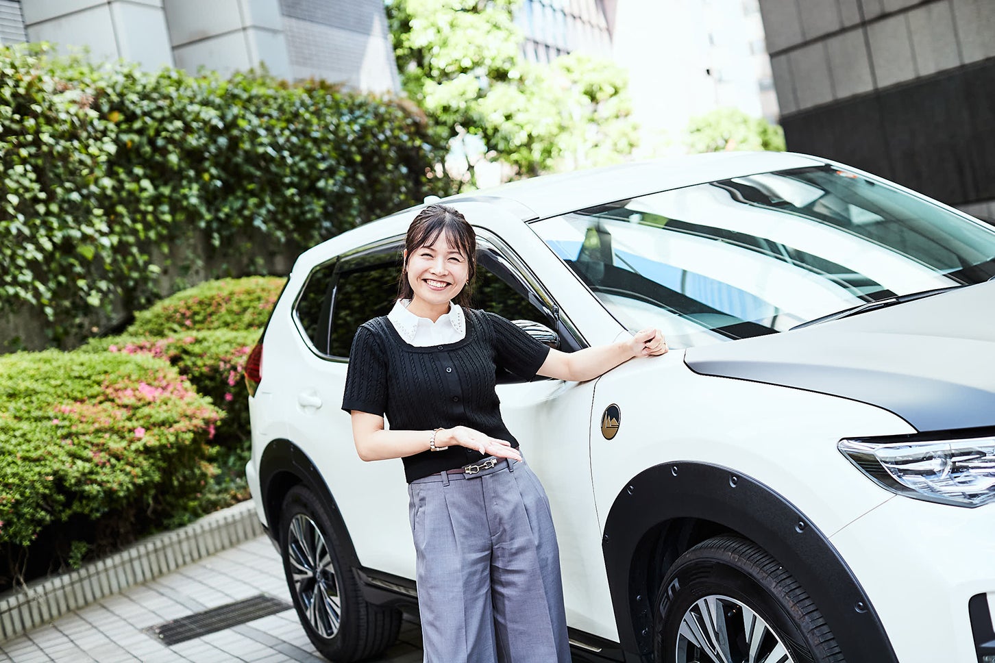 愛車のエクストレイルと一緒に。