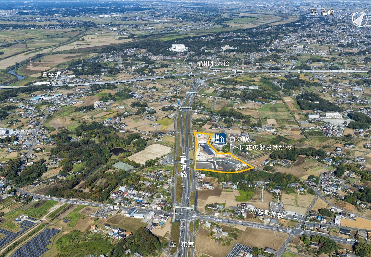 開通済みの上尾道路（Ⅰ期）川田谷付近。