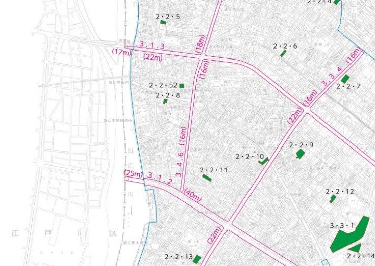 堀江橋は、都市計画道路3・1・2号線（通称：さくら通り）の延長線上で計画されている。