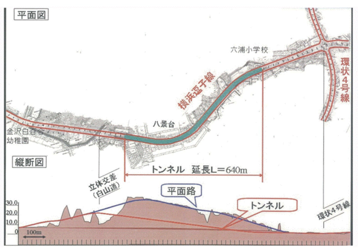 横浜逗子線(釜利谷六浦地区)の事業区間詳細