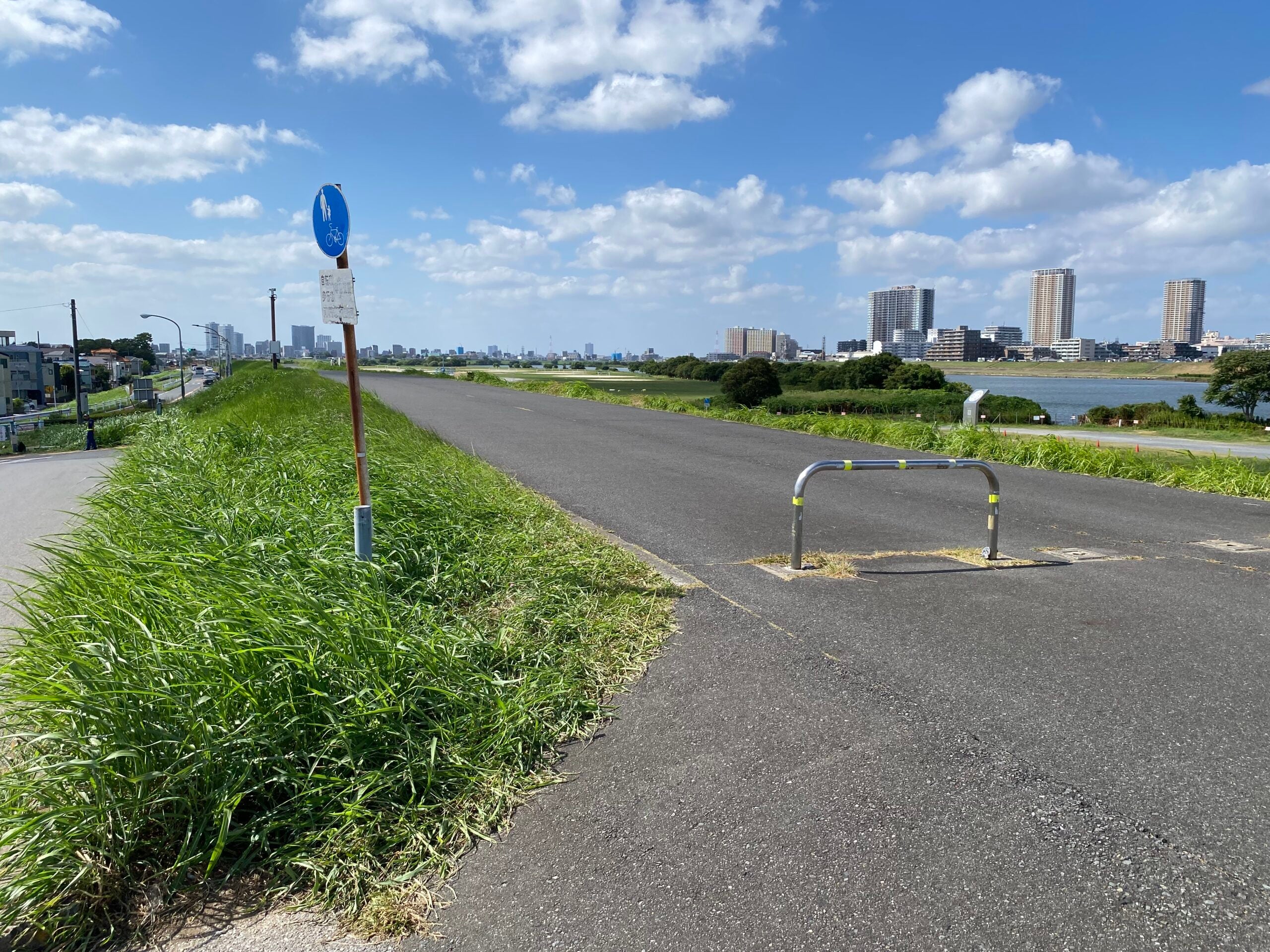 篠崎の架橋予定地点付近。対岸に市川市街が見える
