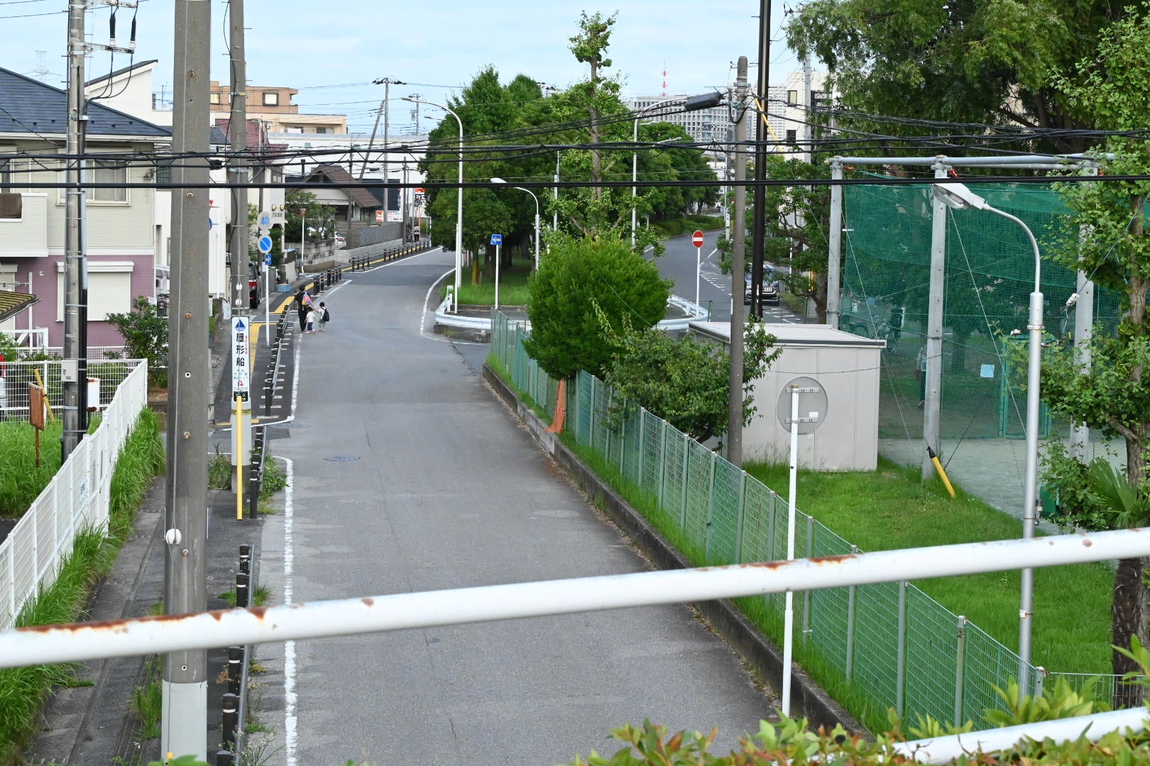 千葉県側の「さくら通り」は堤防手前まで開通している