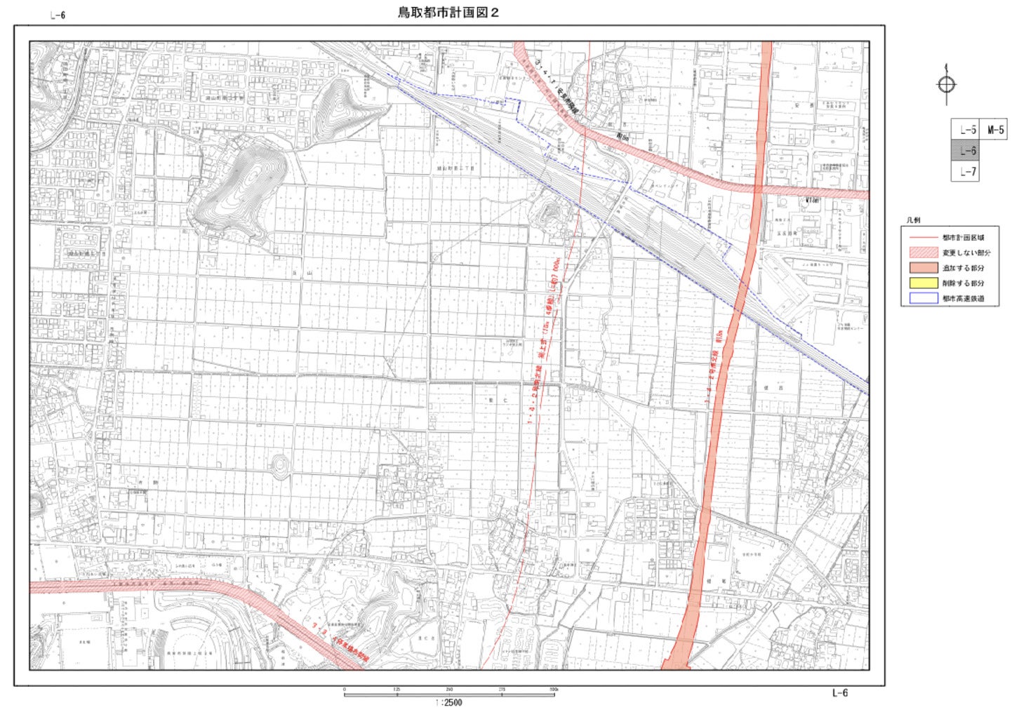 線路付近の都市計画図