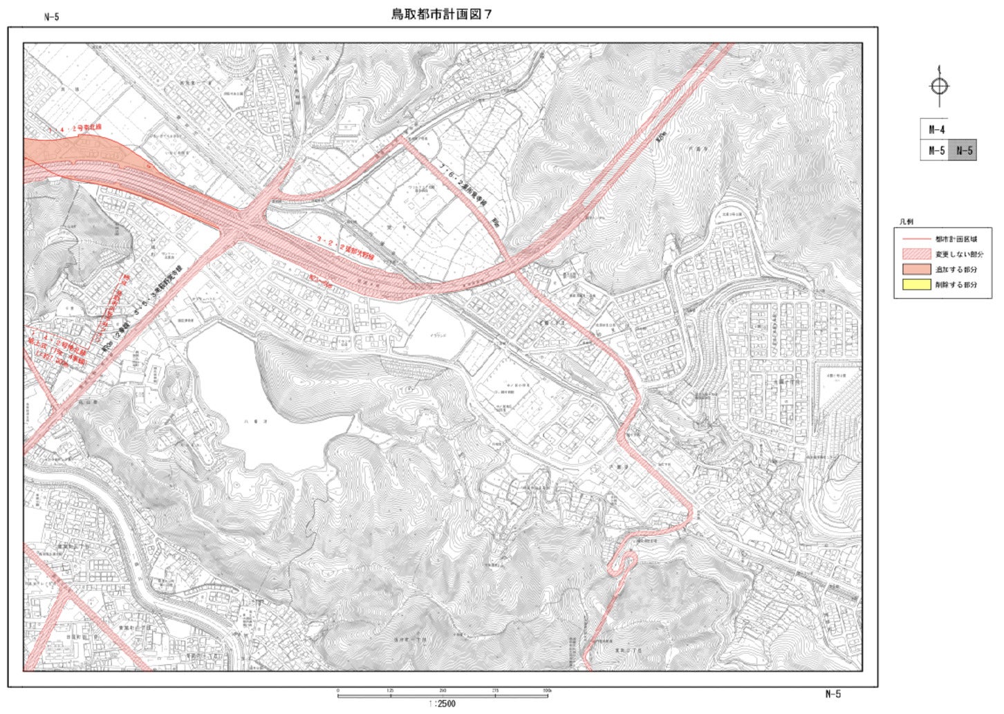 終点(鳥取市浜坂)付近の都市計画図