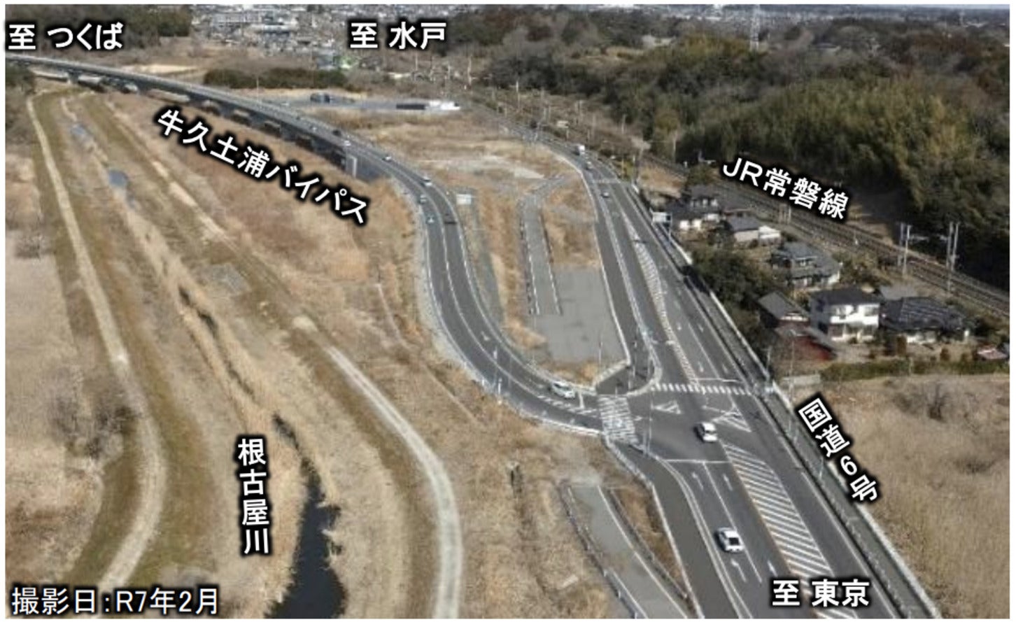 Ⅰ期1.3kmの整備状況。暫定二車線で開通済み。