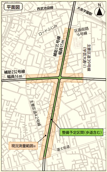 補助第135号線の大泉学園駅南側工区