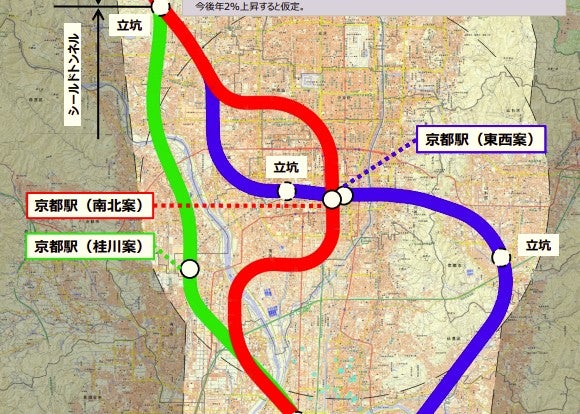 北陸新幹線の京都延伸で設置予定の桂川駅（仮）（鉄道・運輸機構の資料より）