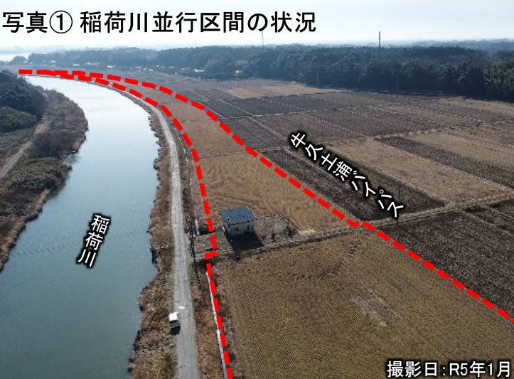 牛久土浦バイパス 稲荷川並行区間の状況