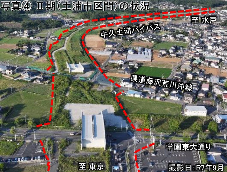 牛久土浦バイパスⅡ期（土浦市区間）の状況