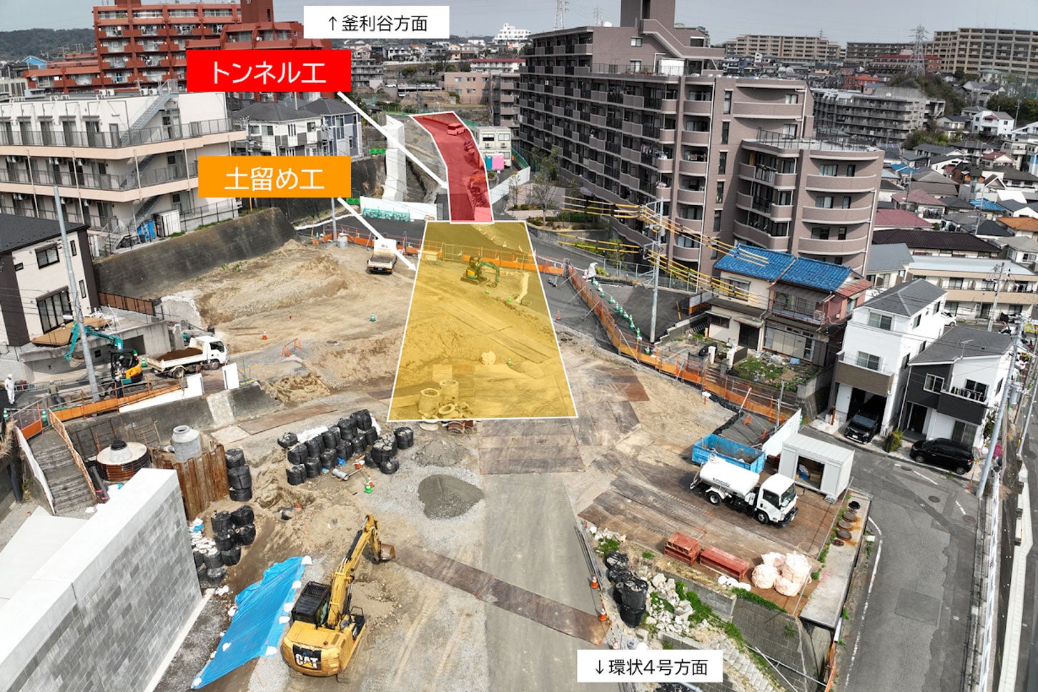 横浜逗子線(釜利谷六浦地区)トンネル坑口付近の様子。2025年3月撮影