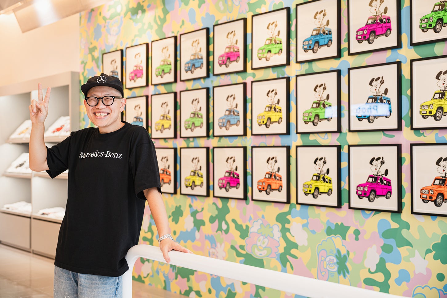会場には、VERDY氏が手がけたアート作品も展示。クルマだけでなく、さまざまな形で彼の世界観を楽しめる。