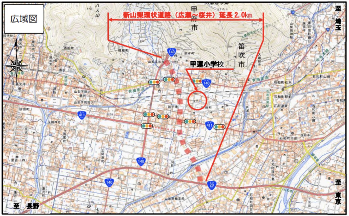 広瀬～桜井区間の位置図