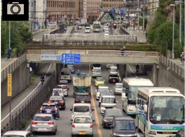 渋滞が激しい徳島市街