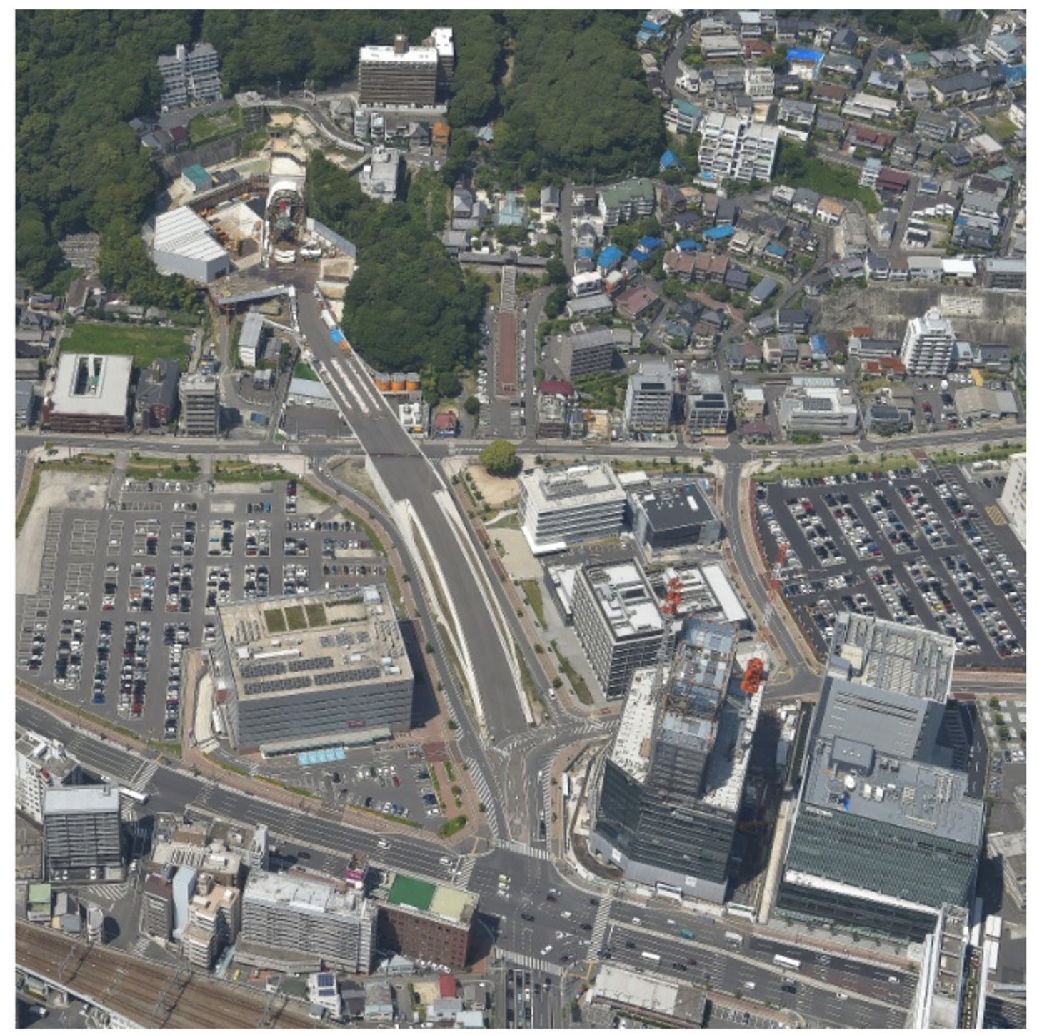 広島高速5号線の建設予定地周辺を写した航空写真