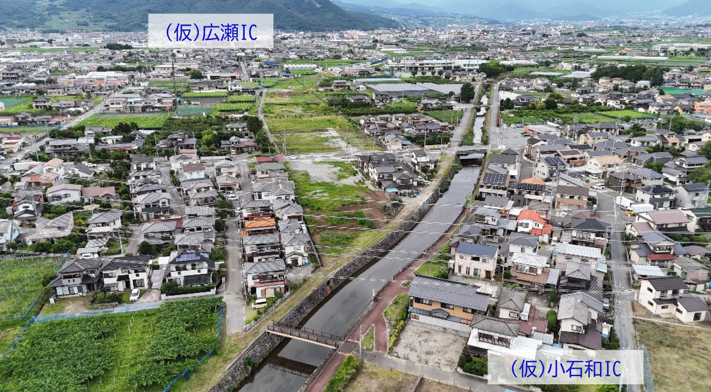 新⼭梨環状道路 東部区間の工事進捗状況。2026年6月18日撮影