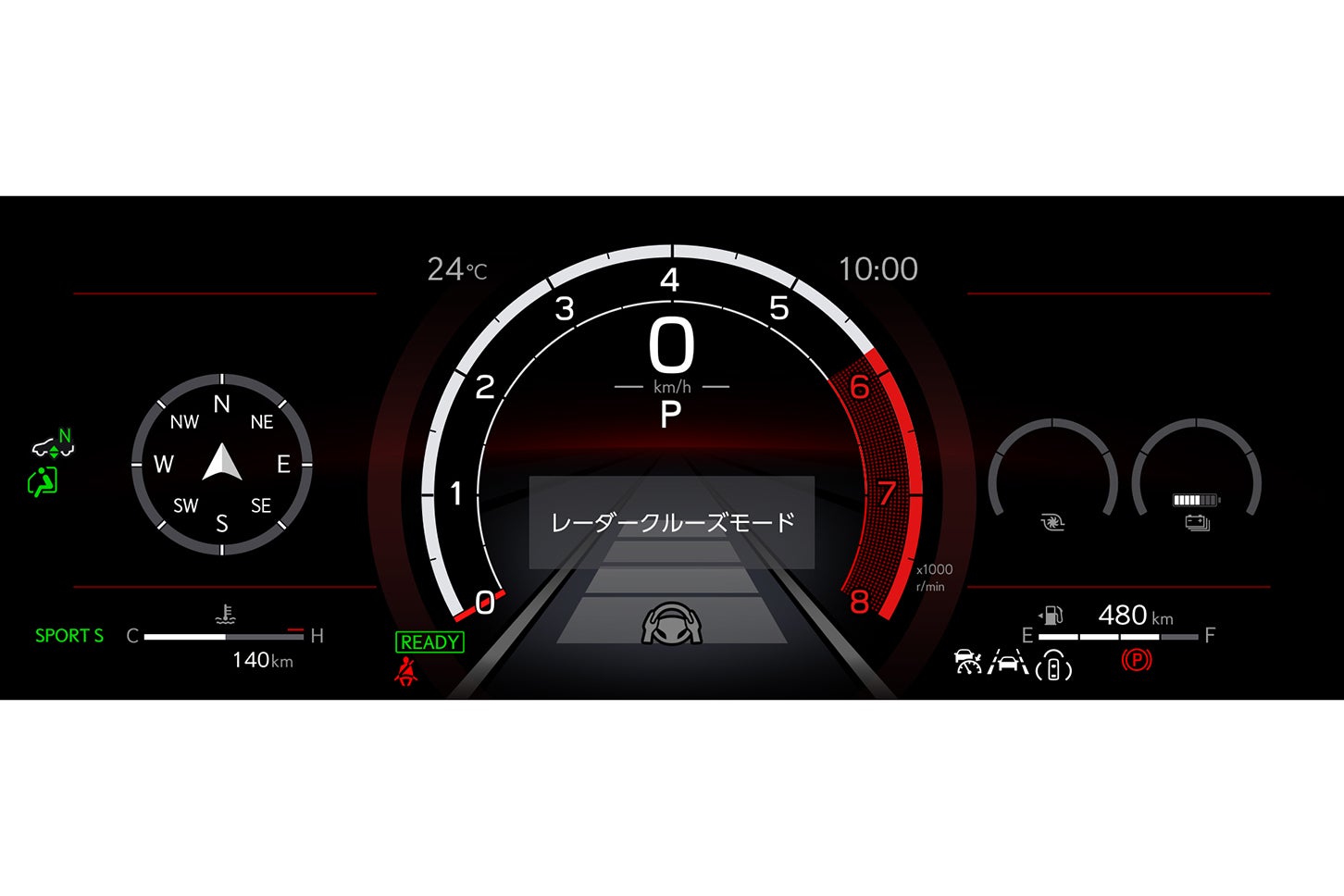 レクサスLX“Fスポーツ”｜メーター表示「Sport S」