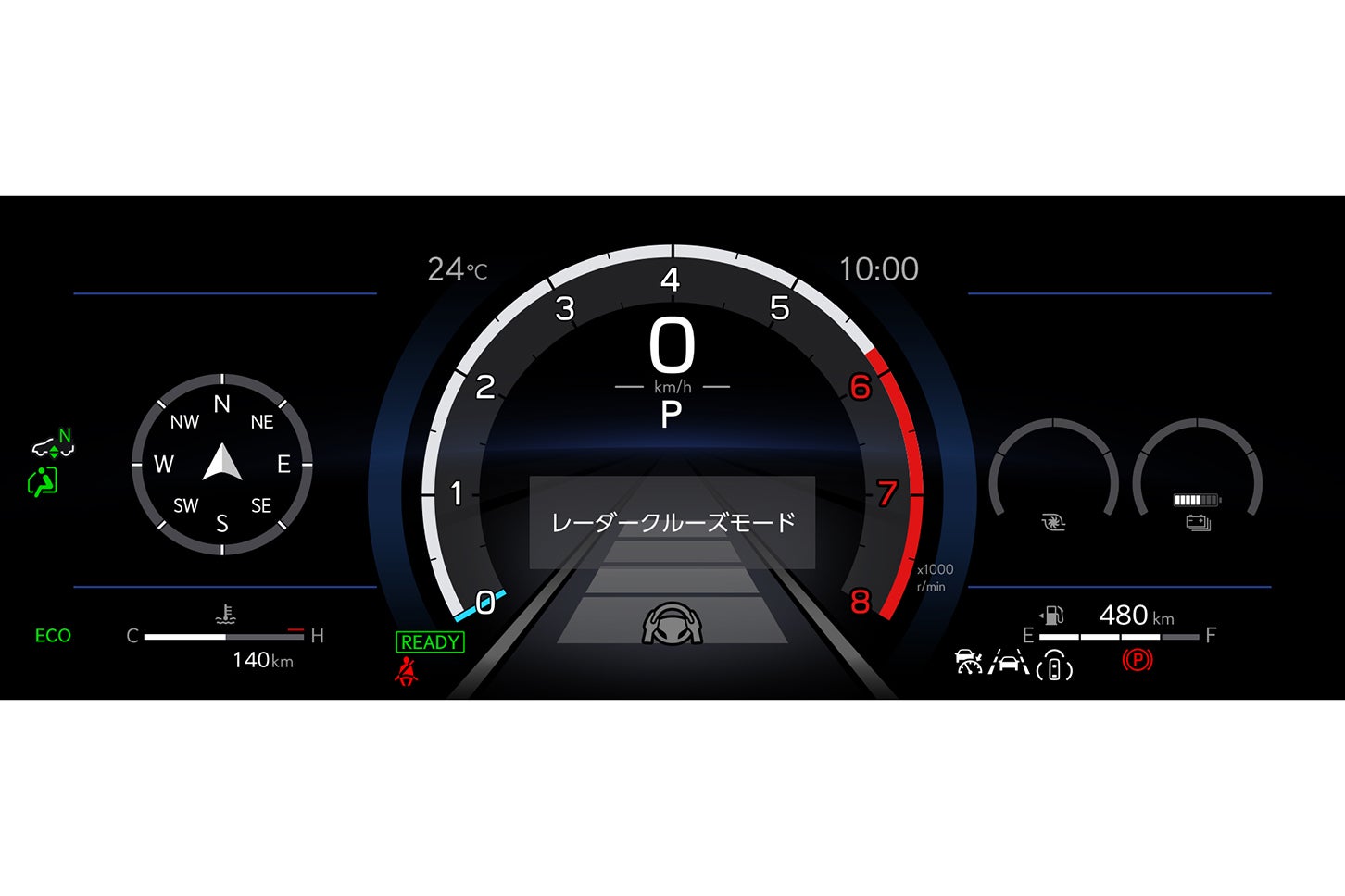 レクサスLX“Fスポーツ”｜メーター表示「Eco」