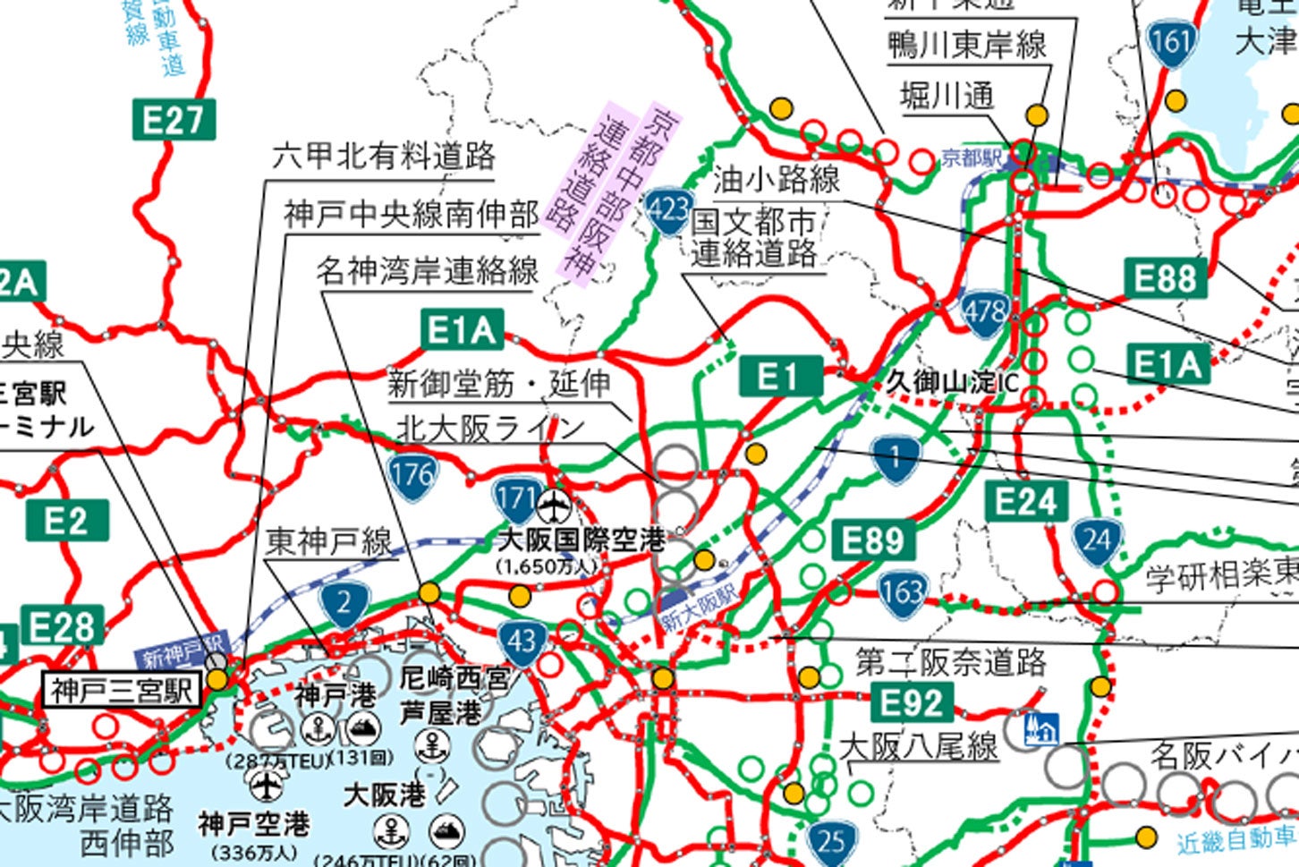 京都周辺の広域ネットワーク図