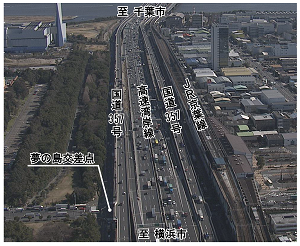 夢の島交差付近の様子