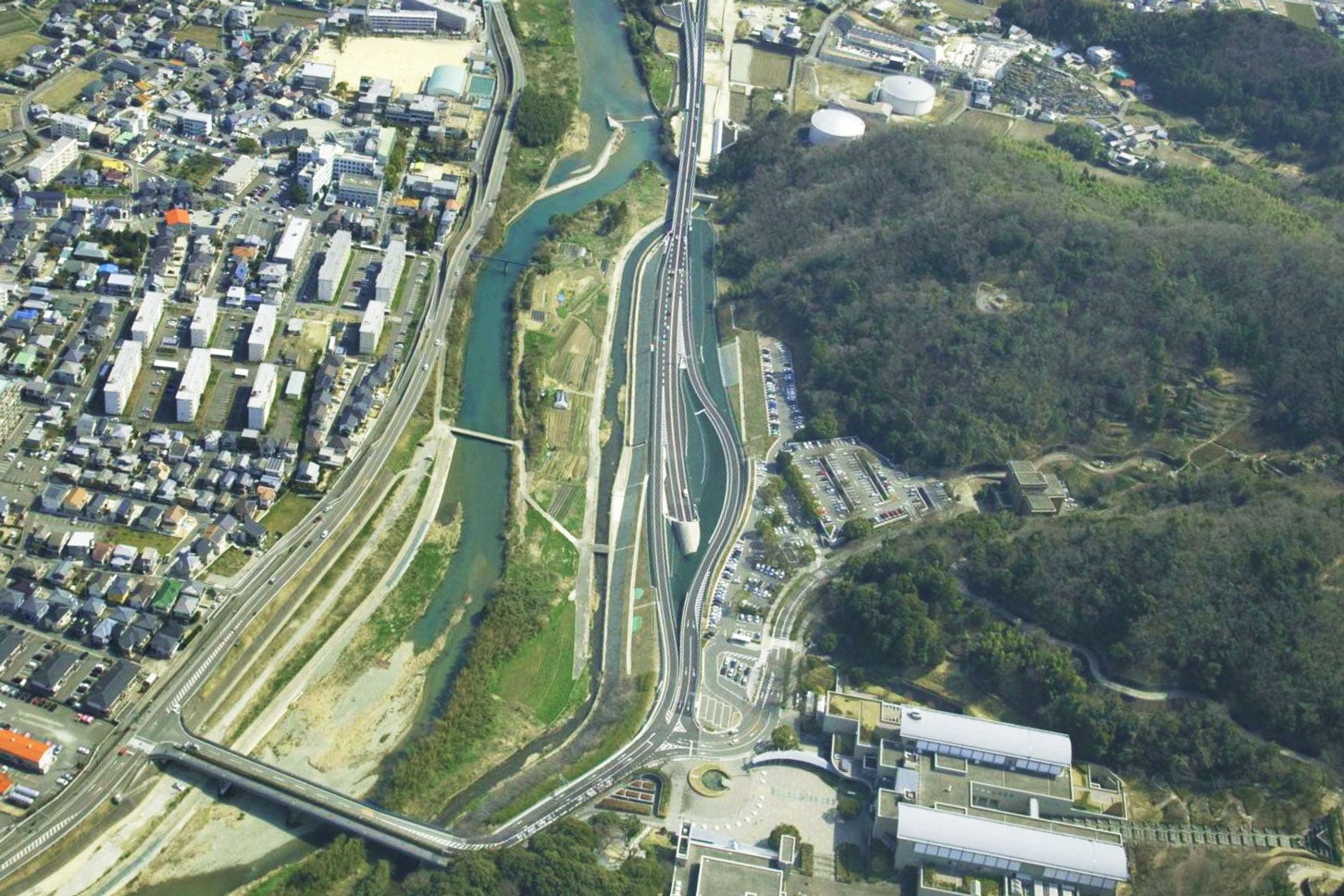 徳島南環状道路 文化の森IC付近の工事状況