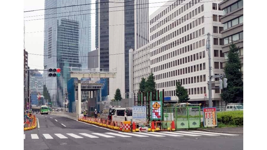 首都高3号渋谷線(下り)渋谷入口・工事の様子