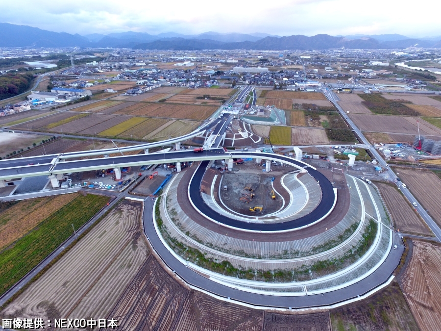 12月14日に開通した、NEXCO中日本のC3東海環状自動車道の大野神戸（おおのごうど）IC。画像提供：NEXCO中日本