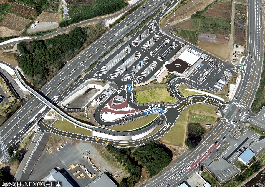 画像12。3月28日（土）15時に開通する、E1東名高速・駒門スマートIC（下り線）の完成イメージ図。