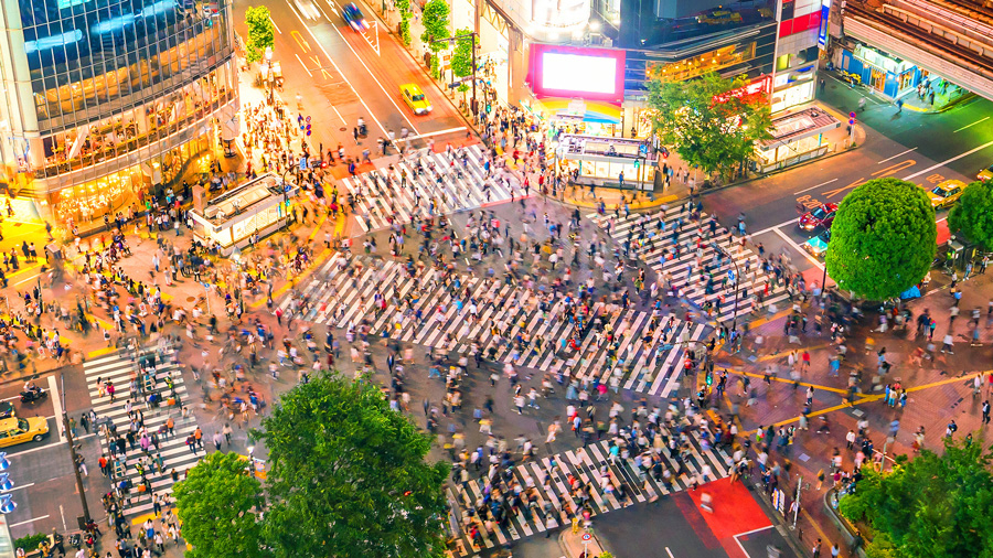 2018年全国危ない交差点ワースト10｜交差点のイメージ画像｜渋谷スクランブル交差点の写真
