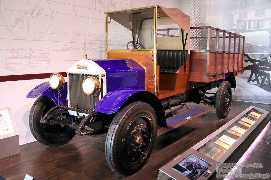 画像。いすゞの前身である石川島造船所（現・IHI）の自動車部が1924年（大正13）ノックダウン生産した英ウーズレー社製「CP型トラック」。