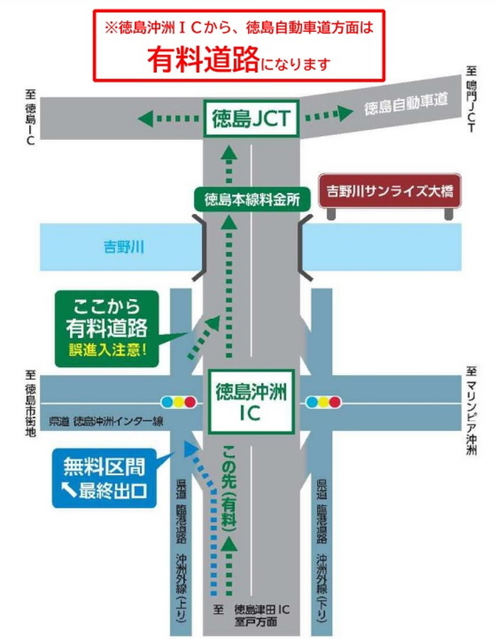 E55 徳島南部道・徳島JCT～徳島沖州ICの利用について