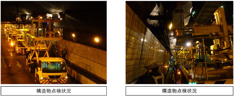 道路構造物の点検状況（イメージ）　画像=NEXCO東日本