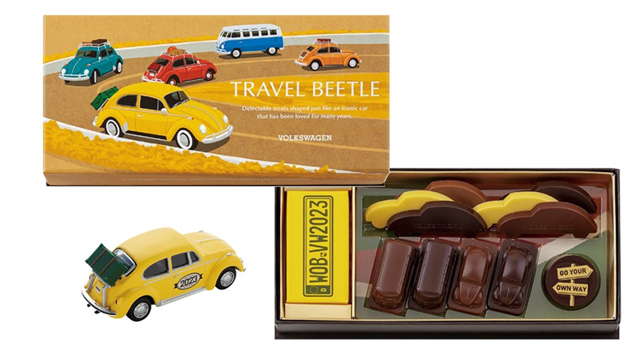 「フォルクスワーゲン・ビートル」とコラボしたモロゾフのチョコレート。Travel Beetle（トラベルビートル）11個入　2484円（税込）